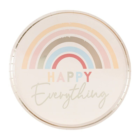 Ginger Ray® Happy Everything Natural Rainbow Plates