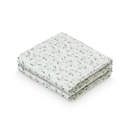 CamCam® Musling Cloth GOTS Green Leaves 70x70