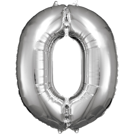 Picture of Amscan® Foil Balloon Large Numbe 0 (83 cm) Silver