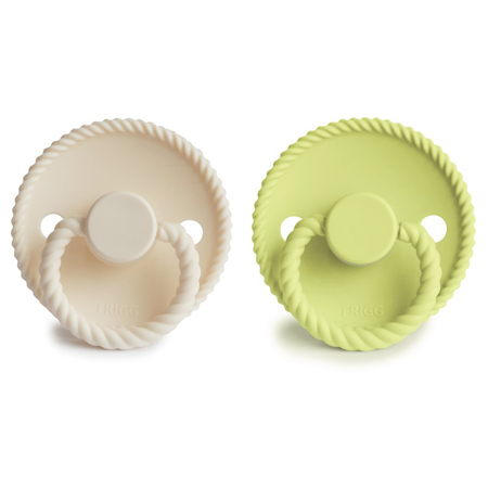 Frigg® Rope Pacifiers Silicone Cream/Green Tea