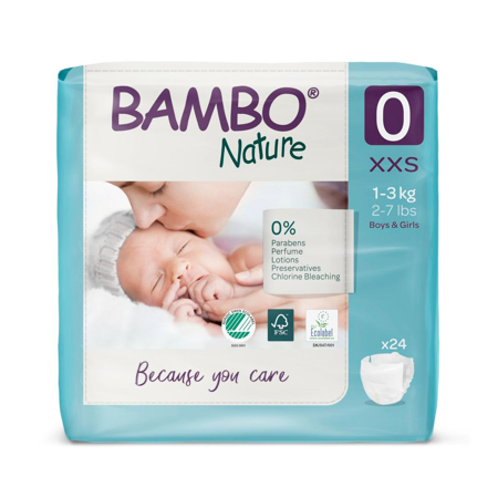 Bambo Nature® Diapers Premature Size 0 (1-3 kg) 24 pcs.
