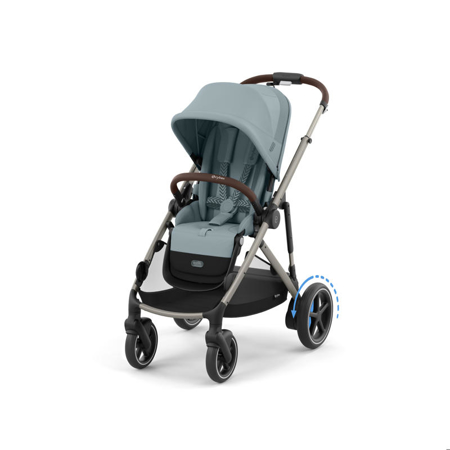 Picture of Cybex® Baby Stroller e-Gazelle™ S Stormy Blue (Taupe Frame)